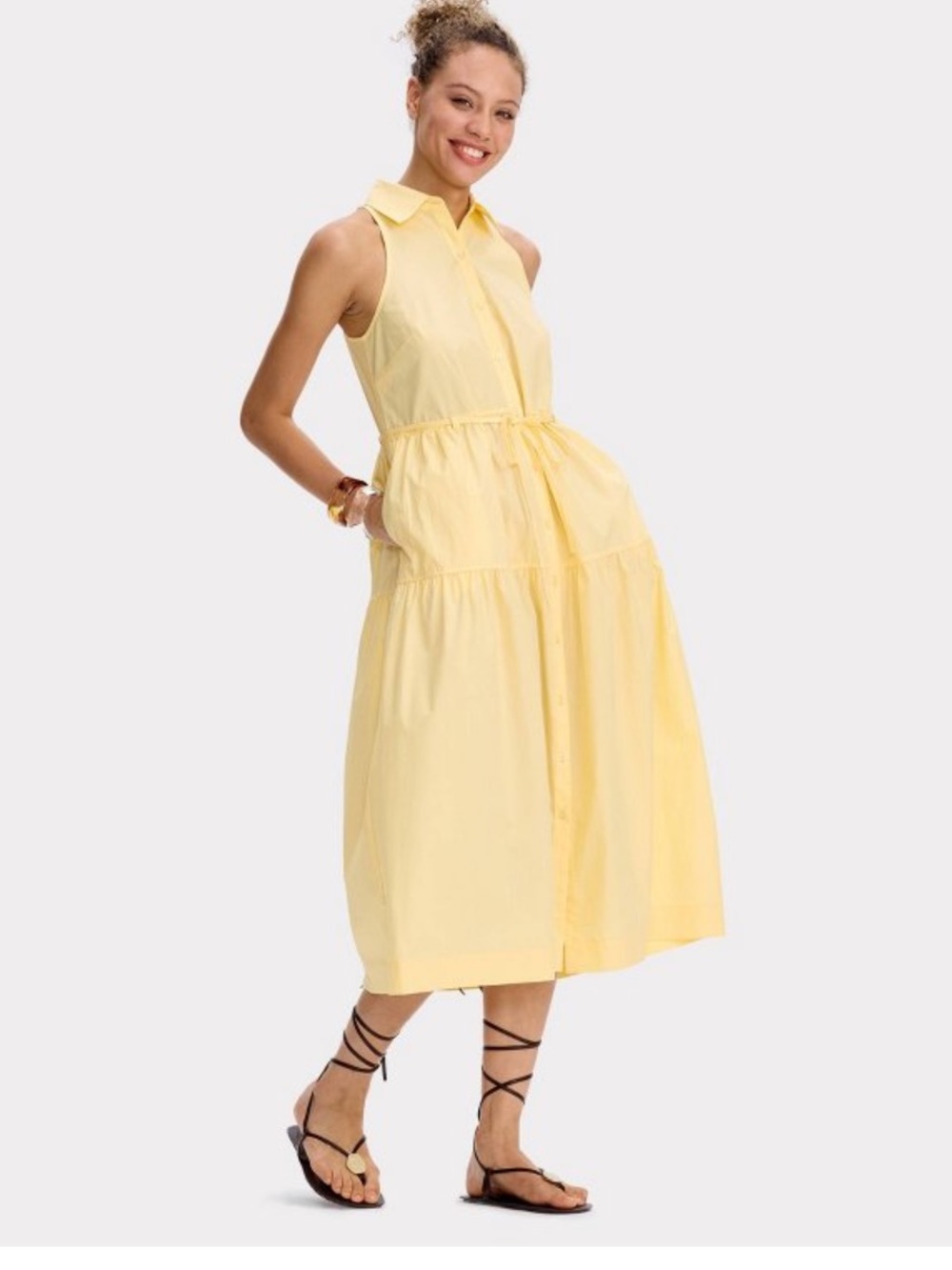 Women's Sleeveless Poplin Maxi Shirtdress - Universal
Thread™ Yellow XL new